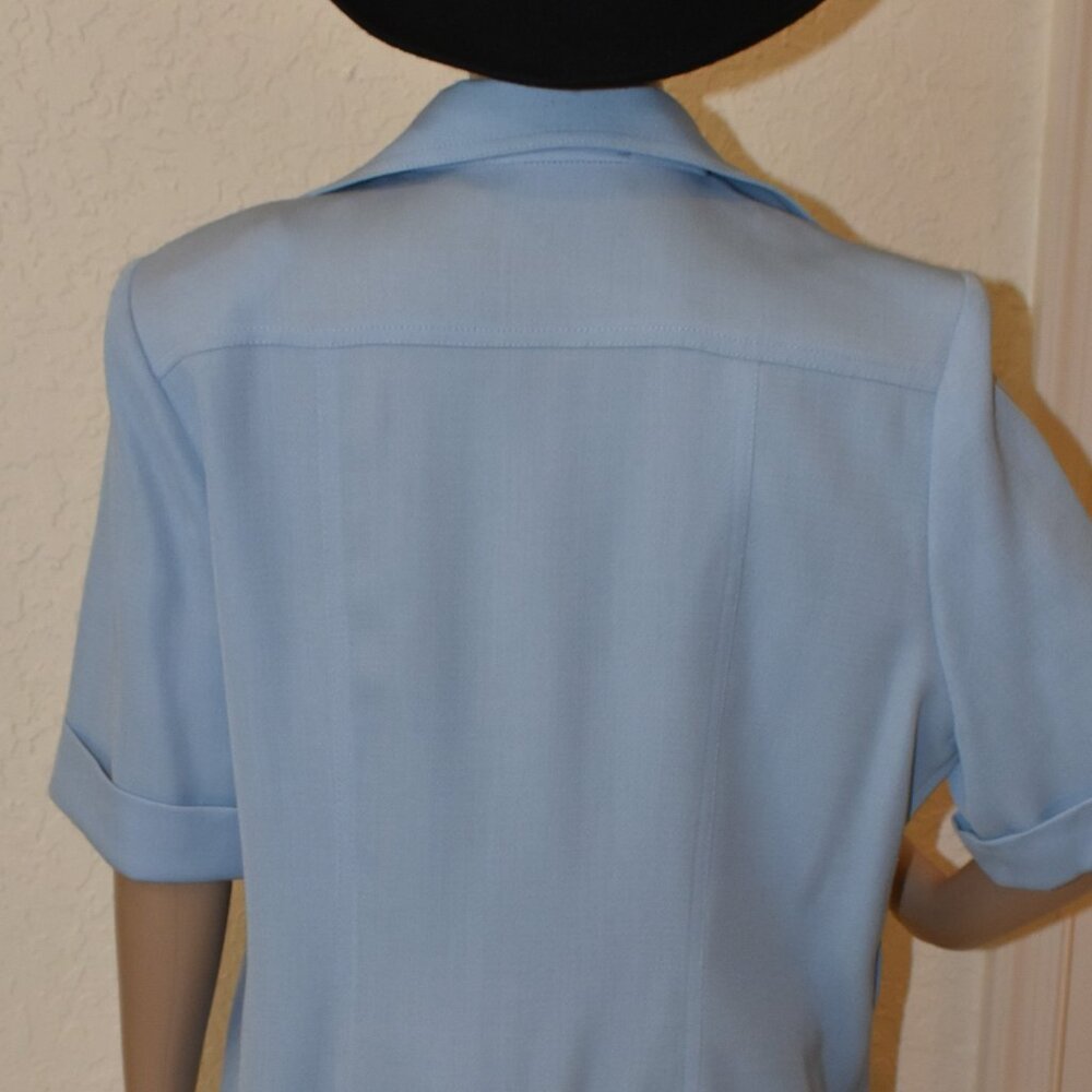 Vintage Lafayette Collection light blue dress US 8 - Picture 7 of 11